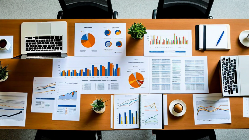 Investment meeting with documents on conference table